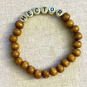 “Hector” Wooden Bead Name Bracelet